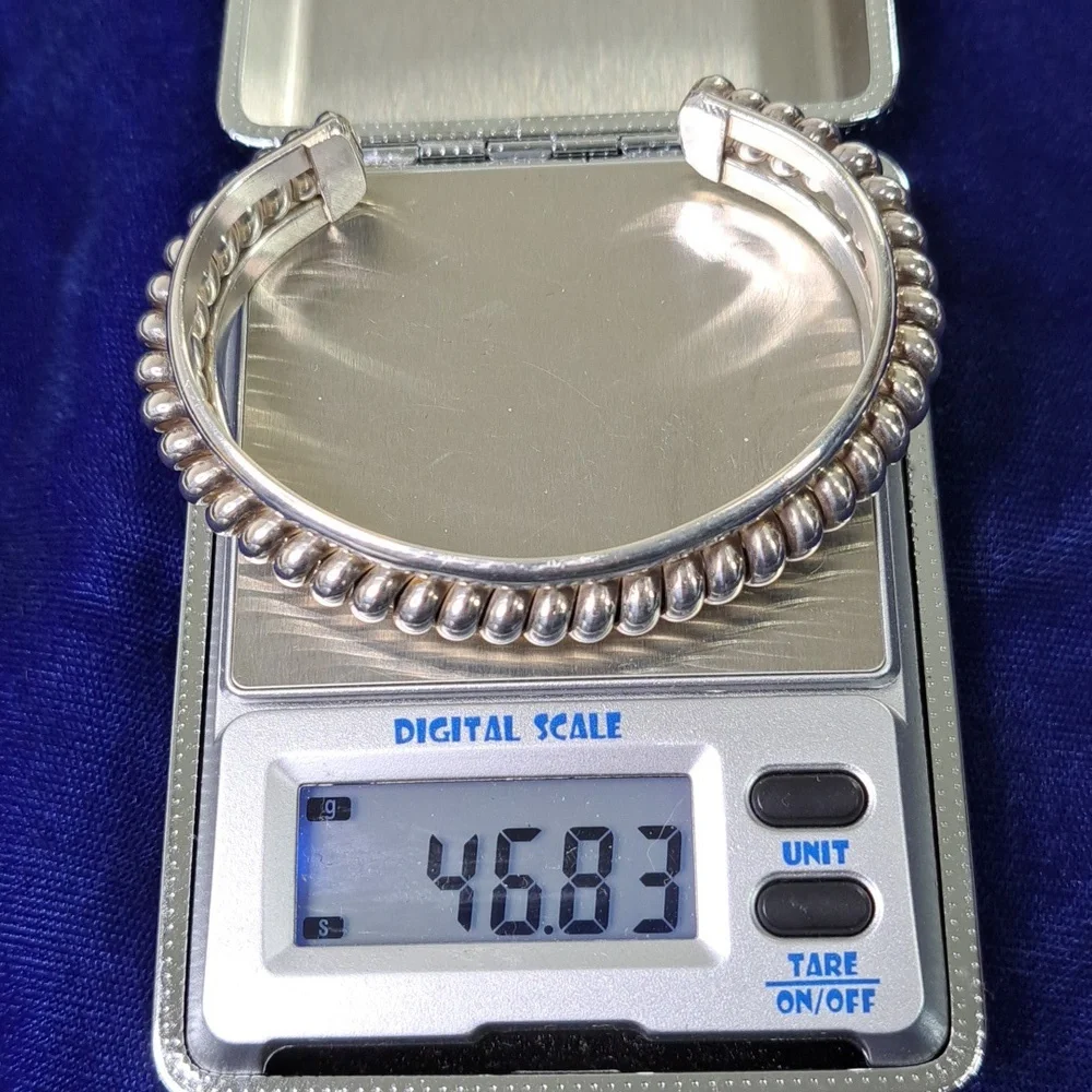 Sterling Silver Twisted Coil Cuff Bracelet Stamped Sterling - Picture 13 of 13